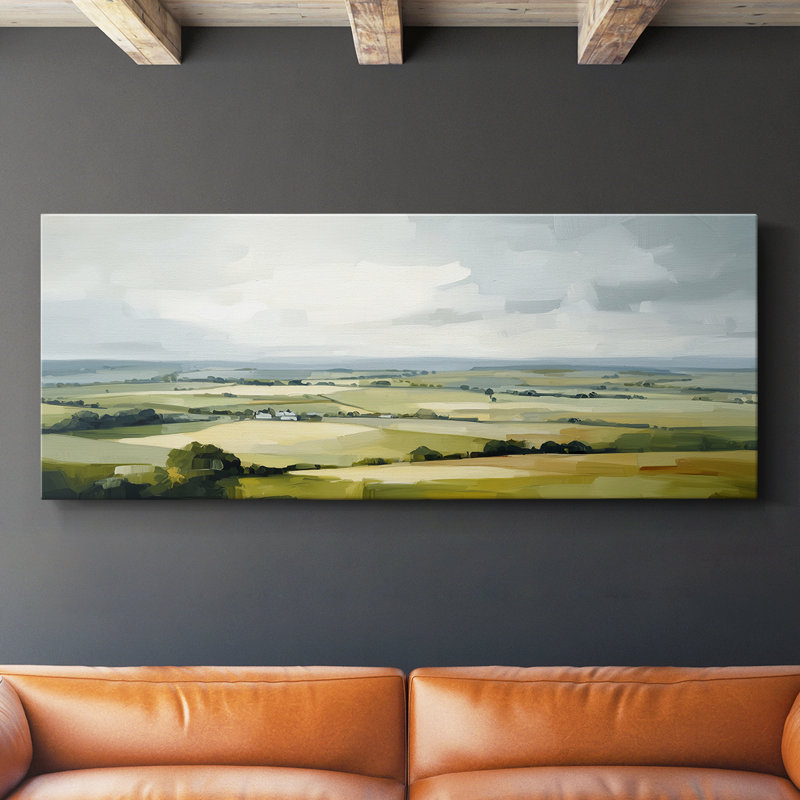 Paysage, série CLCL-VI, toile tendue avec châssis, prête à être accrochée, H 12 po x l 30 po