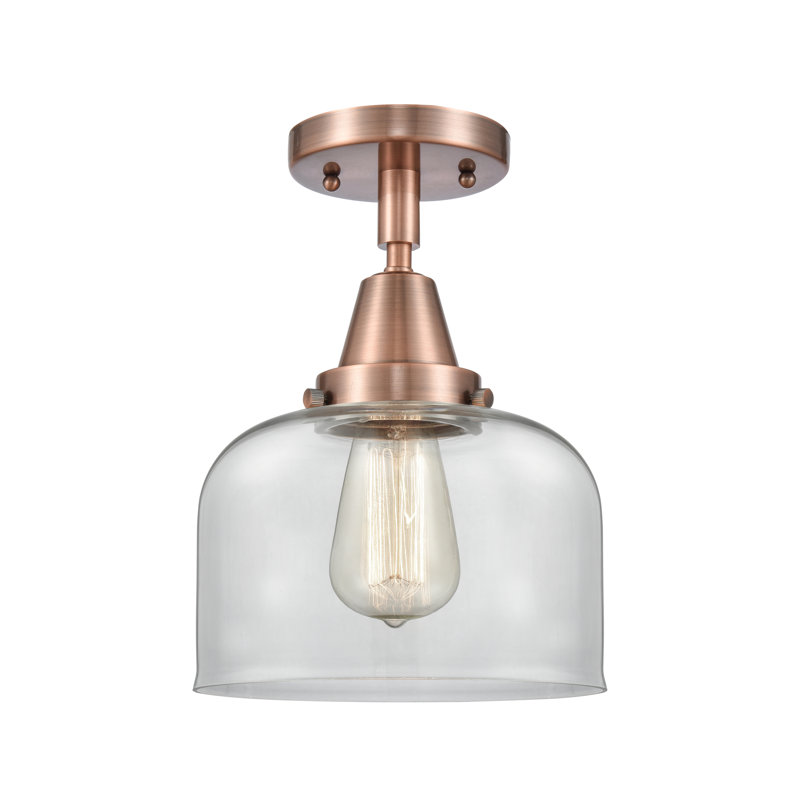 Plafonnier en verre, Cuivre antique, DEL, Non