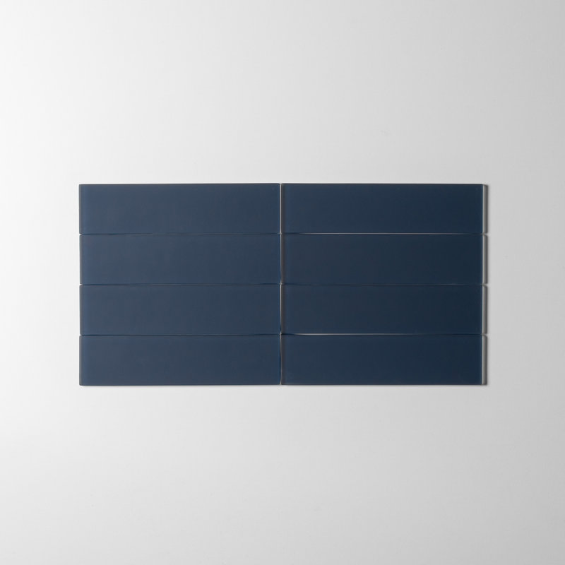 2in.x8in. Glass Subway Tile, Deep Blue Matte
