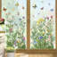 Printemps Été Wild owers Window Clings Vintage Wildfloral Butterflies Glass Decal Anti Collision
