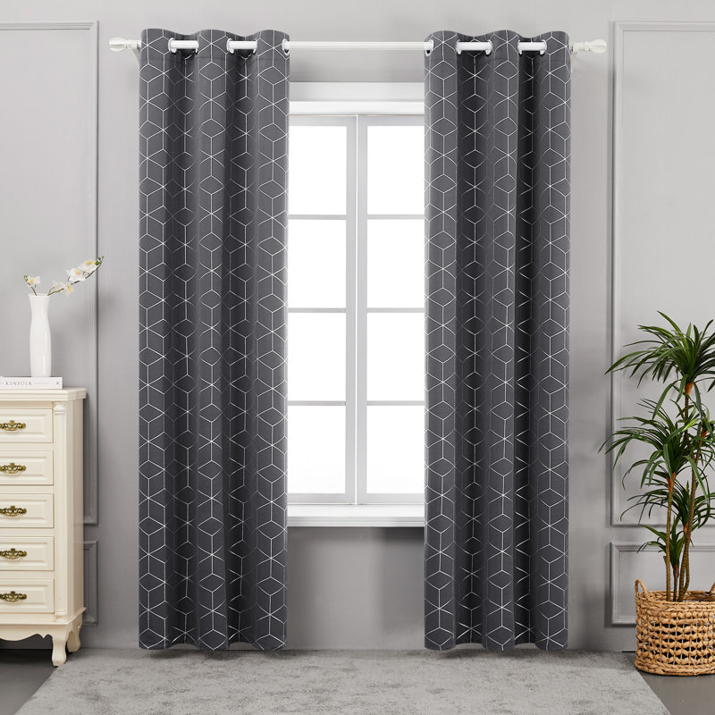 Bost Room Darkening Thermal Curtains, Dark Grey, Width 117 x Drop 183 cm
