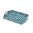 18X12X2" Decorative Rectangle Tray With Blue And White Capiz Design And Curved Handles