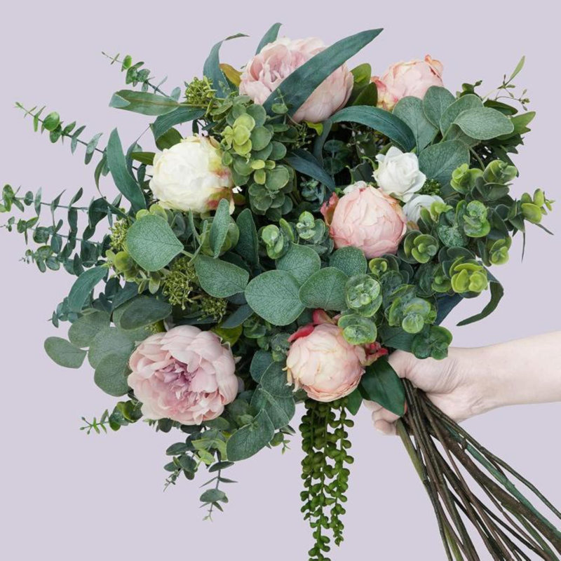 10 pièces de feuilles d'eucalyptus mélangées tiges en vrac en argent artificiel ramasse des fausses branches pour un bouquet de fleurs arrangement floral couronne rustique décor de ferme