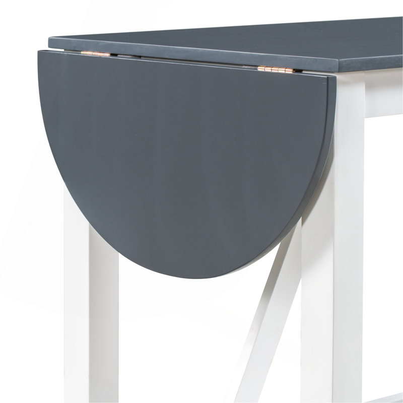 Ensemble de table de salle à manger à hauteur de comptoir en bois 3 pièces avec 2 chaises rembourrées pour une petite place