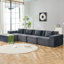 Canapé modulaire modulaire en L avec repose-pieds et mousse haute densité-1113470222