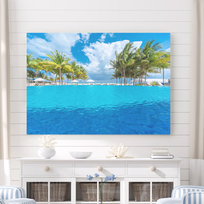 «Mccutchen Blue Infinity Pool Paradise & Palms», reproduction d'art graphique sur toile tendue