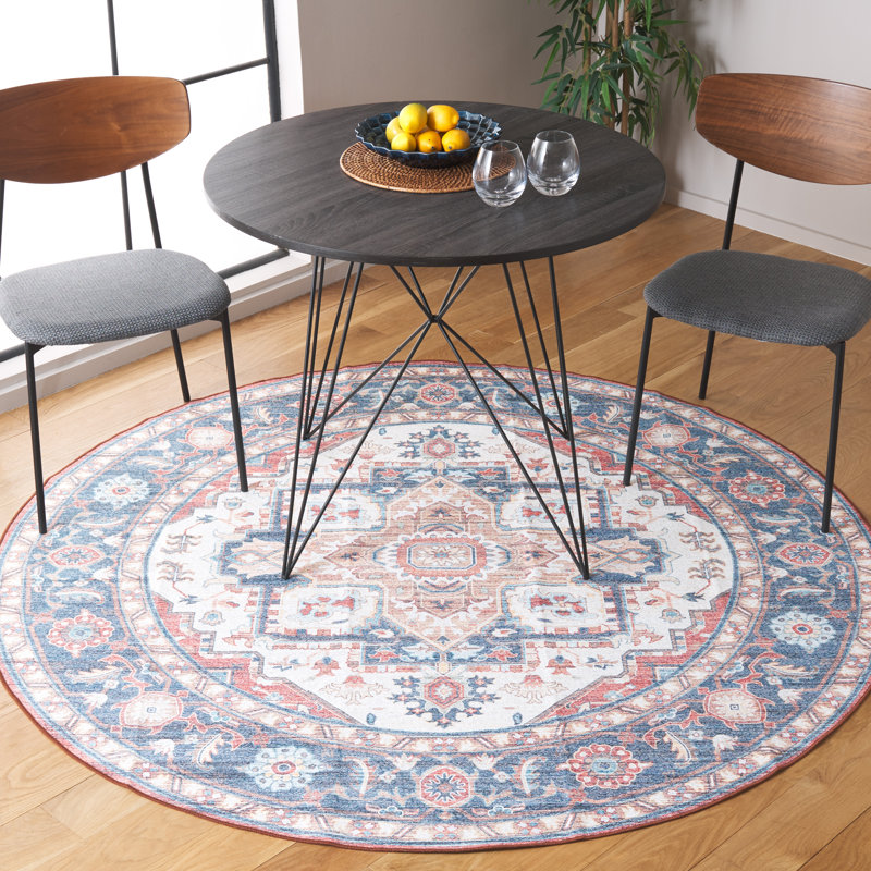 Sasho Performance Machine Washable Oriental Rug, Round 6'
