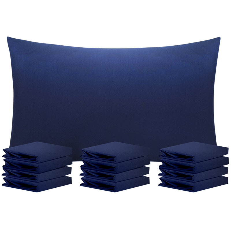 Housse de coussin en microfibre, Bleu marine, Taies d'oreiller pour grand lit