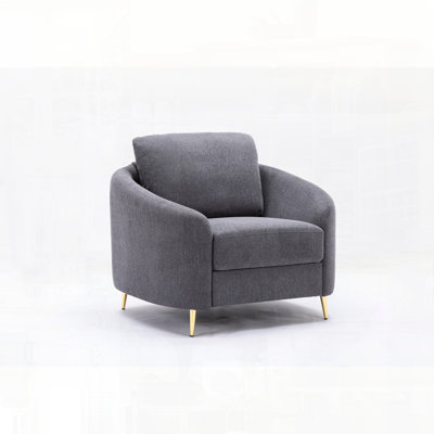Chaise d'appoint rembourrée en lin