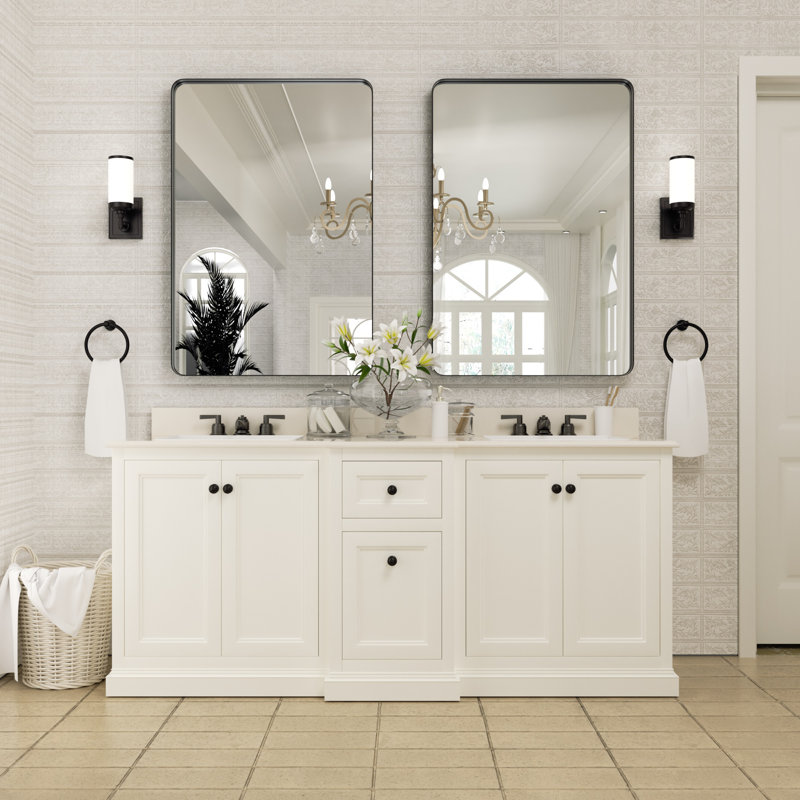 Miroir de salle de bain Morelock, Noir, 30 po x 22 po