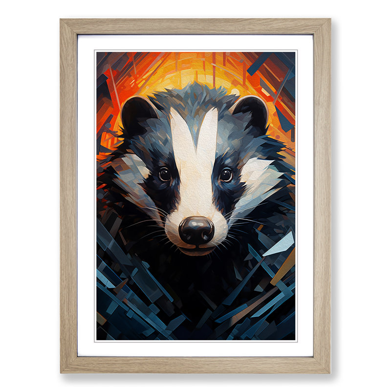 Single Picture Frame Print on Wood, Oak Framed, 46cm H x 34cm W
