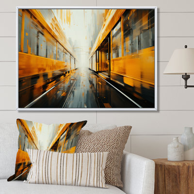 Yellow Train Translucent Rhythms II - Transportation Wall Decor