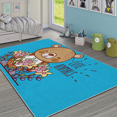 Tapis luxueux, 4,6 x 7,2 pi, 100% polyester, 740 g / m² | Revers en feutre antidérapant, éponge stratifiée pour le confort, antibactérien et facile à nettoyer | Tissu de velours élégant avec impression numérique, lavable à la machine