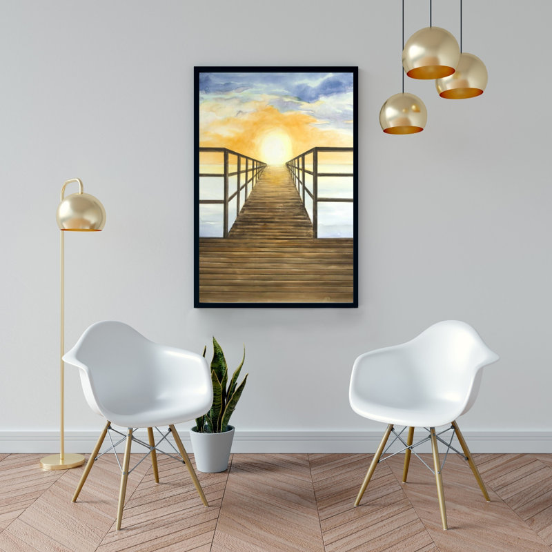 "Coucher de soleil dans la mer", H 36 po x l 24 po