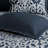 8 Piece Jacquard Comforter Set Navy/Silver
