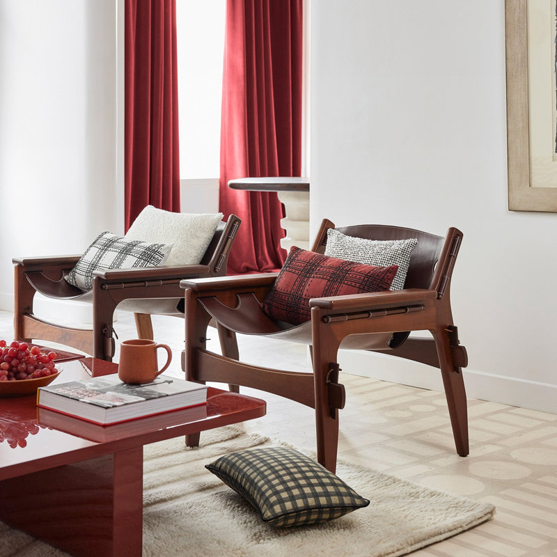 Dario Room Darkening Curtain Single Panel, 137 x 350cm, Red