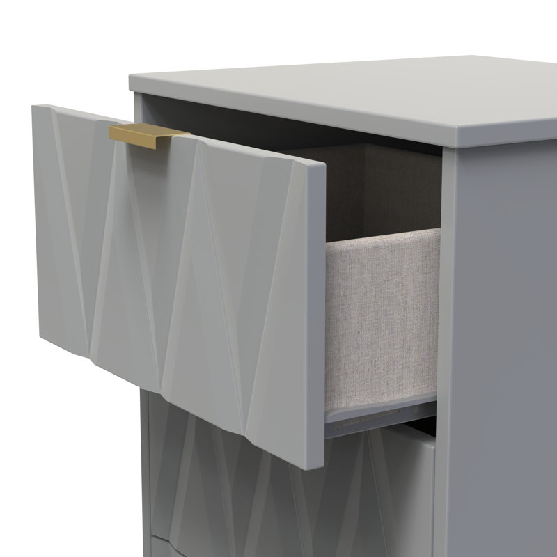 Las Vegas 45cm W Manufactured Wood Bedside Table, Dusk Grey