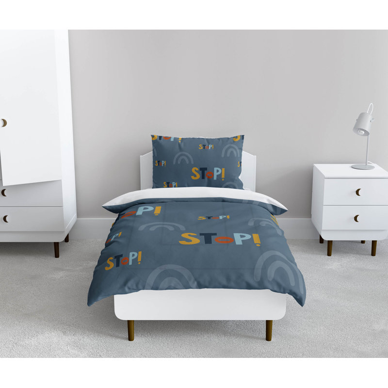 Stop Colorized Comforter Set, Blue