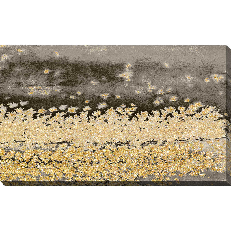 «Gold Winds Square II» par Lanie Loreth - reproduction d'art sur toile tendue, H 18 po x l 40 po x P 1 po