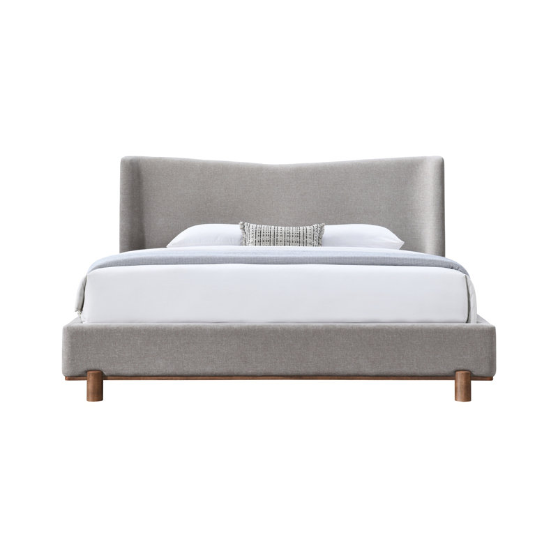 Grand lit en chenille gris Melbourne, Grand lit