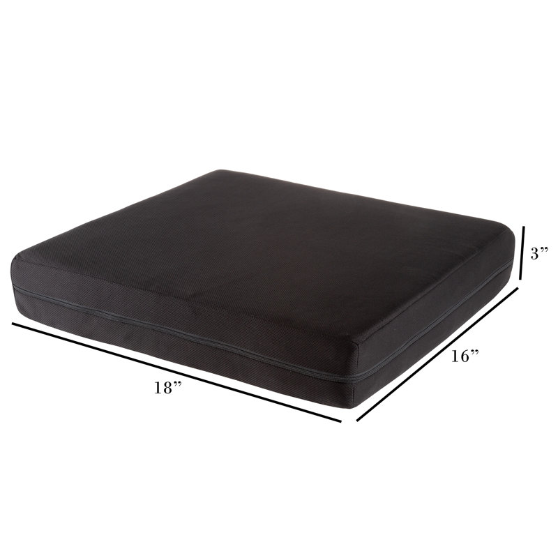 Coussin de siège en mousse à mémoire de forme de 3 po et couches de gel - support confortable en fauteuil roulant, bureau, chaise de bureau