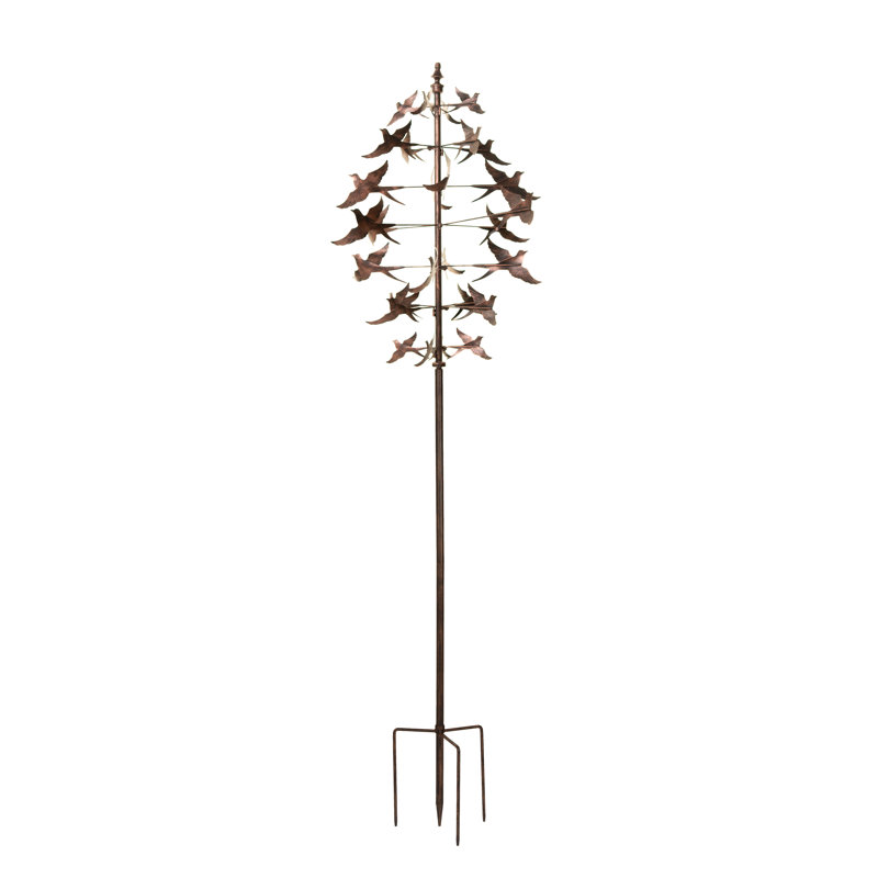 Ovitt Bird UV Resistant Metal Garden Statue, Bronze
