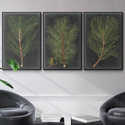 Indigo Leaf Study IV, ensemble de 3 toiles encadrées