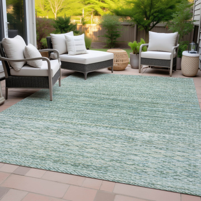 Machine Washable Indoor/Outdoor Amanda ACN2150 Striped Rug, Rectangle 10' x 14'