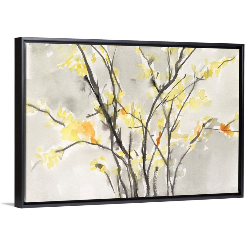 Art mural sur toile Blissful Elegance II, H 22 po x l 32 po, Toile encadrée noire