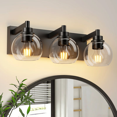Modern Vanity Light with Clear Glass Globe Shades