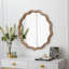 Miroir mural rond en bois 23,62 pouces