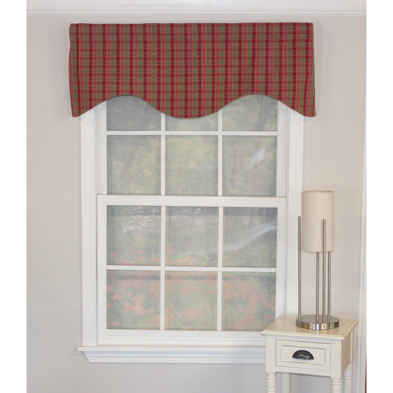 Cotton Checkered Scalloped Window Valance