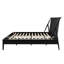 Lit plateforme en bambou massif de style Mid-Century avec tête de lit à broche de 46,5 po de hauteur, lattes en bois et support en métal, aucun sommier requis-349266440-349266443
