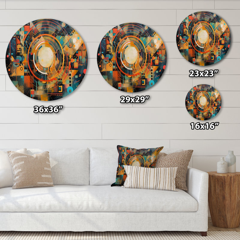 Abstract Wall Decor on Metal, 16" H x 16" W x 1" D