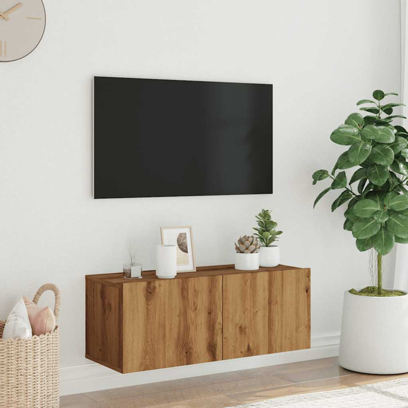 Angeleen Unfinished TV Stand, Artisan Oak, 100cm
