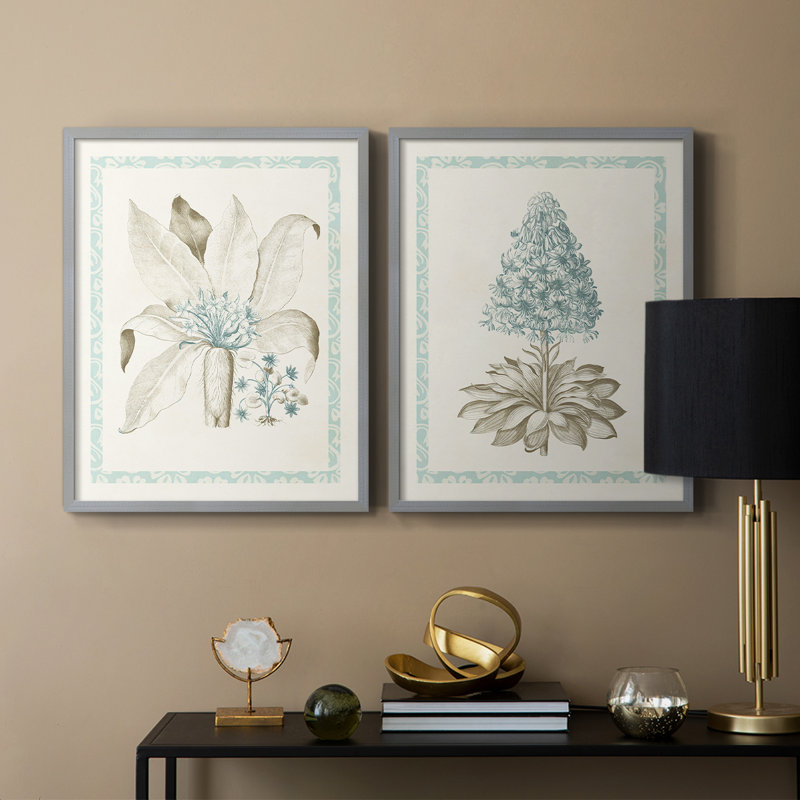 Reproduction encadrée Willow Blue Besler V-Premium - prête à être accrochée - aucun clou requis - aucun clou requis, Vert