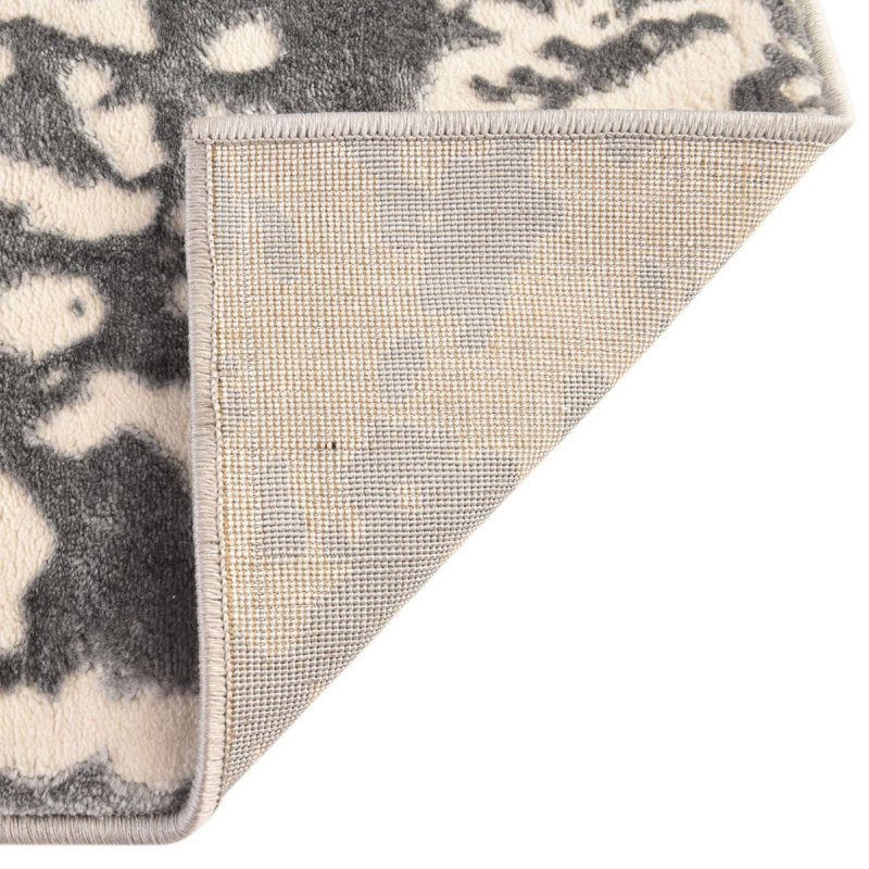 Tapis contemporain Bramore couleur frêne, Rond 4 pi