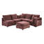 Canapé d'angle capitonné de 238 cm avec pouf-1975016415