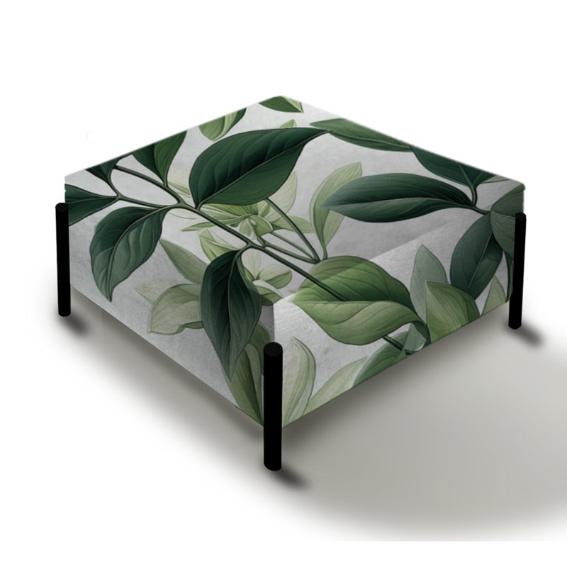 Motif tropical de plantes vertes - grand repose-pieds carré tropical