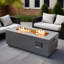 Foyer de table 42 "au gaz propane 2 pièces, foyer d'extérieur rectangulaire en acier 50 000 BTU avec pare-vent en verre pour patio extérieur