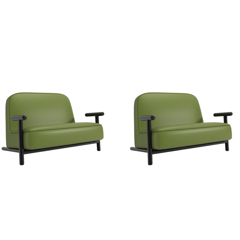 Banc rembourré en similicuir Simple Fashion Cafe, Vert