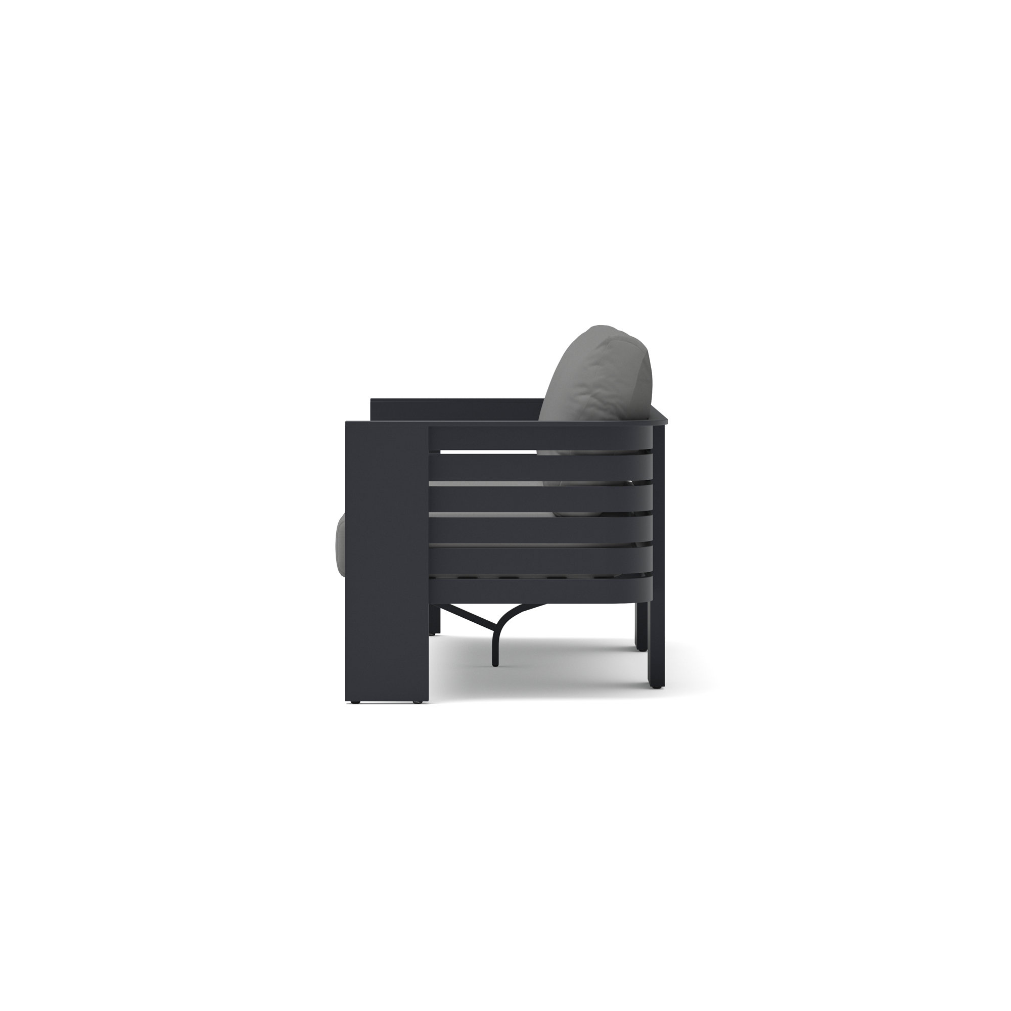Ari 80In Outdoor Patio Sofa, Charcoal Gray