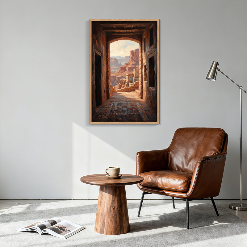 Ensemble de 1 tableau sur toile représentant une arche du désert, 48"H x 36"W, Natural
