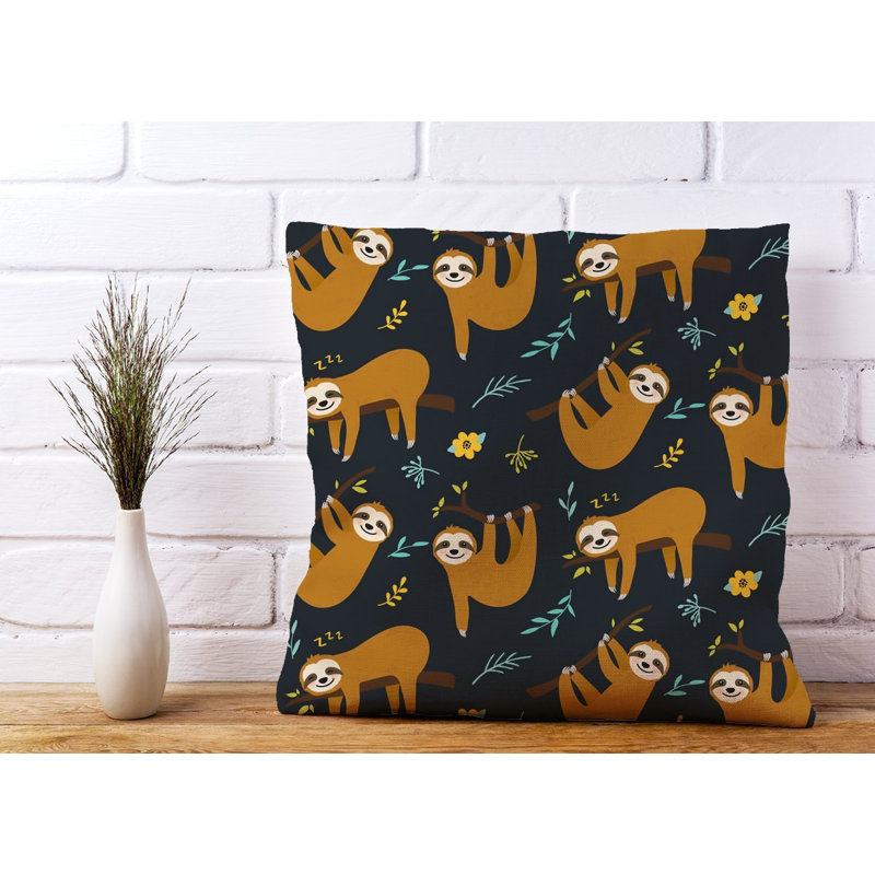 Comanche CUTE SLOTHS Square Throw Cushion
