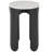 Vesel Cole And Grey Metal Round Side End Accent Table With Marble Tabletop