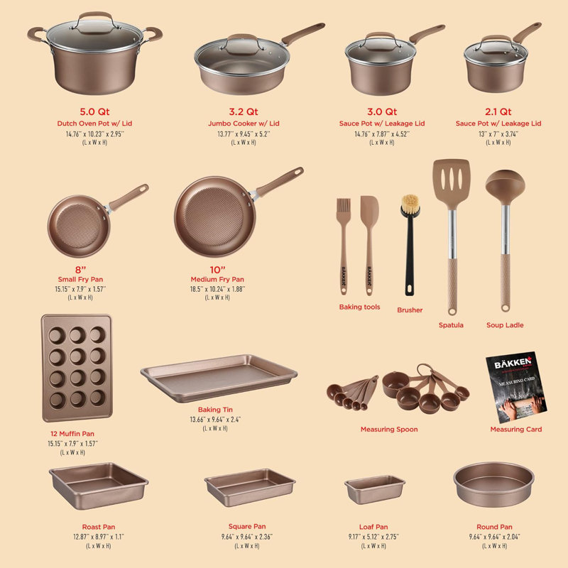 23 - Piece Aluminum Cookware Set