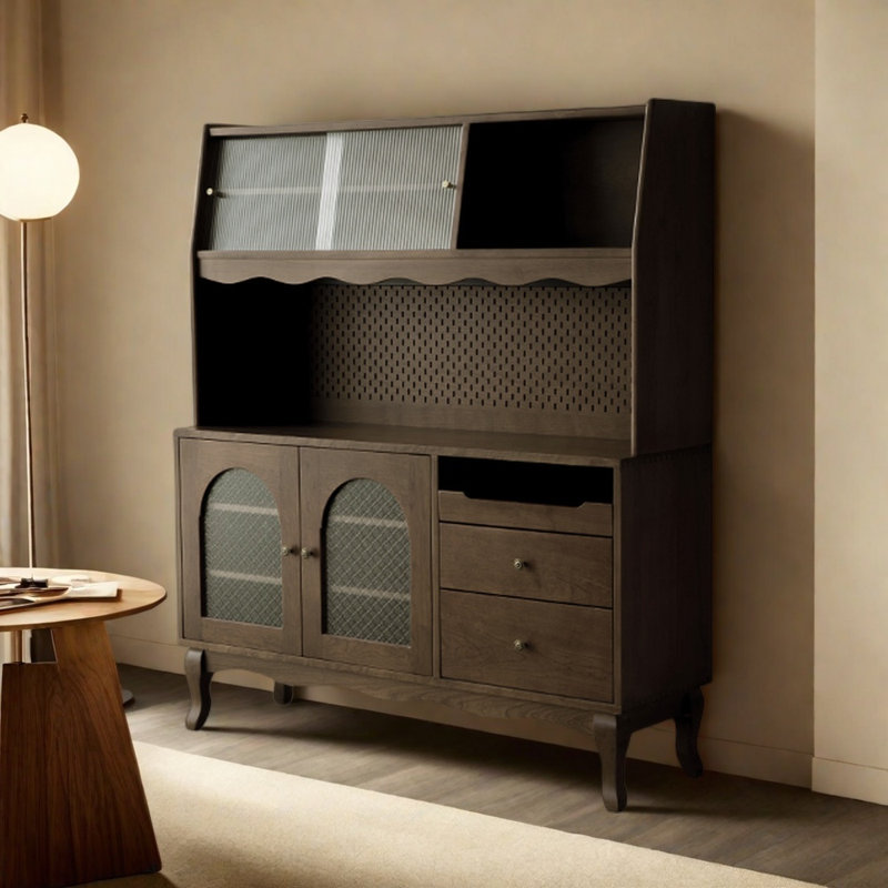 Buffet multifonctionnel de style rétro, Noyer
