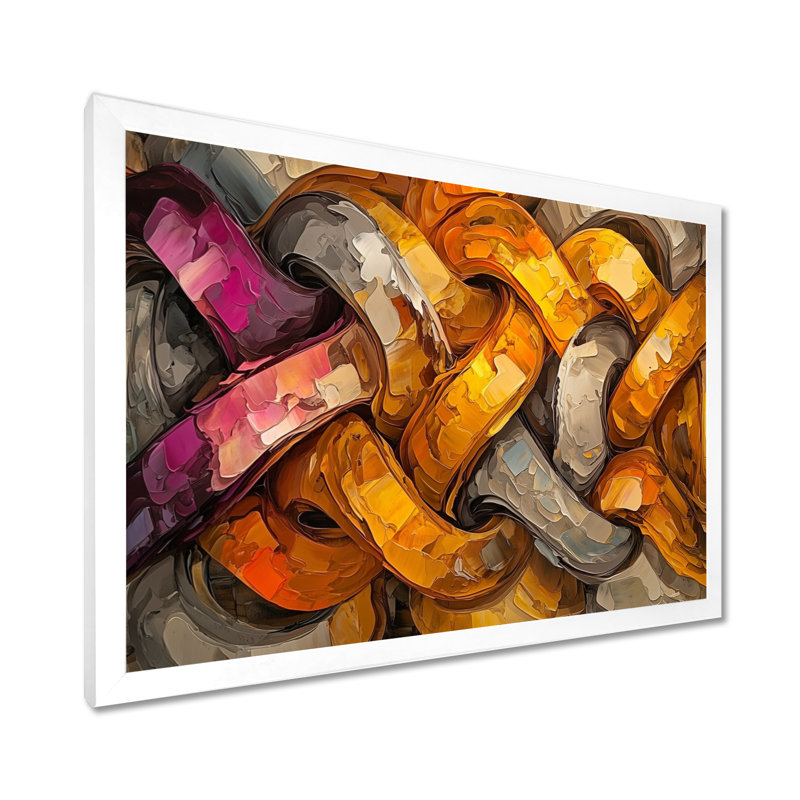 Livesay - Abstract Wall Art, Single Picture Framed, 34" H x 44" W, White