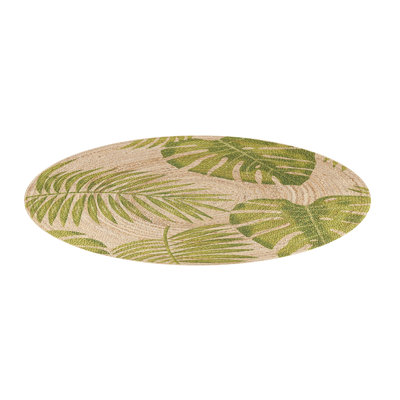 Round Aadian Floral Jute / Sisal 140cm X 140cm Area Rug