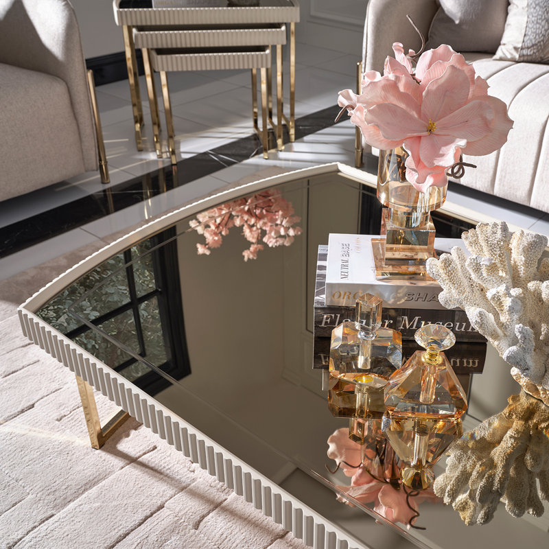 Lisbon Coffee Table, Matte Cream